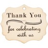 Blue Panda 100-Pack Wood Thank You Tags with Twine for Wedding and Baby Shower Party Favors, 1.8 x 2.3 inches - 3 of 4