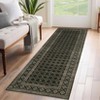 Washable Area Rugs Modern Bordered Floor Cover, Non-Slip Geometric Accent Carpet, Stain-Resistant Low Pile Indoor Mat - 2 of 4