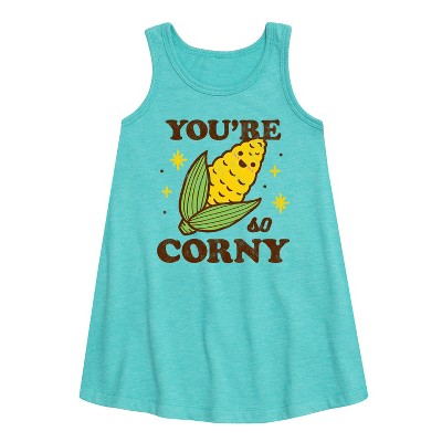 Girls' - Instant Message - You're So Corny Graphic Sleeveless Aline ...