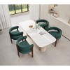 Syemin Modern Accent Chair Set of 2, Upholstered Armchair with Open Back 3 Legs, Dining Chair for Living Room, Green, 24.41"*20.47"*25.2" - 3 of 4