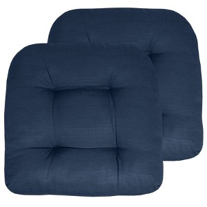 Patio Cushions Outdoor Chair Pads Thick Fiber Fill Tufted 19" x 19" by Sweet Home Collection® - 1 of 4