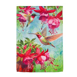 Evergreen Fuchsia Hummingbird Garden Suede Flag 12.5 x 18 Inches Indoor Outdoor Decor - 1 of 1
