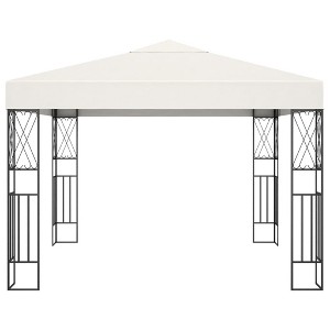 vidaXL Gazebo Outdoor Canopy Tent Patio Pavilion Wedding Party Tent Fabric - Cream 118.1" x 118.1" - 1 of 4