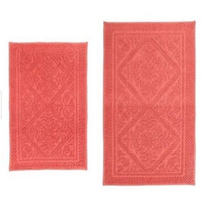 orange bath mat set