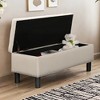Lyngins Versatile Storage Ottoman Bench, Solid Wood Frame Ottoman with Storage, Bed Bench with Button-Tufted, Upholstered Entryway Bench for Bedroom - 2 of 4