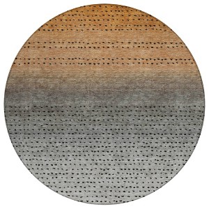 Copper And Gray Abstract Washable Indoor Outdoor Area Rug - 1 of 4