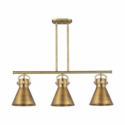Newton Cone - 3 Light Island In Industrial Style-13 Inches Tall and 42 Inches Wide