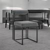 HomeRoots Set of Two Gray And Black Upholstered Polyester Open Back Dining Side Chairs - 2 of 4