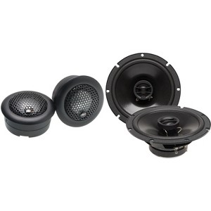 PowerBass S-6502 6.5" Coaxial OEM Replacement Speakers with a Pair of S-1S 1" Silk Dome Tweeters - 1 of 4
