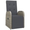 vidaXL Reclining Patio Chair with Cushion Poly Rattan Gray - 2 of 4