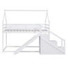Grungis Twin over Twin Loft Bed with Slide and Staircase,House Bunk Bed with Guardrails,Modern Loft and Bunk Bed for Bedroom,Dormitory - 4 of 4