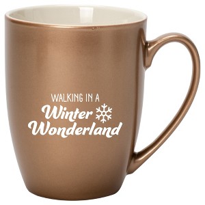 Elanze Designs Walking In A Winter Wonderland Bronze 10 ounce New Bone China Coffee Cup Mug - 1 of 4