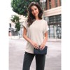 Women's 2025 Summer Tunic Top Short Sleeve Crew Neck Business Casual Blouse Regular Fit Shirts - 2 of 4