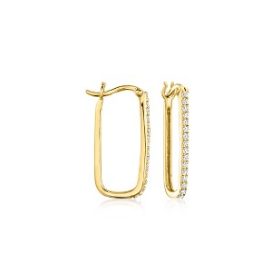 Ross-Simons 0.25 ct. t.w. Diamond Paper Clip Link Hoop Earrings in 18kt Gold Over Sterling - 1 of 3