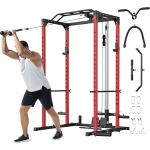 Acekool Power Cage 2000LBS Squat Rack with LAT Pulldown, Multi Functional Strength Training Machine, for Home Gym Garage - 1 of 4