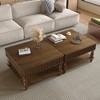 Lift-Top Coffee Table with Hidden & Open Storage, Square Fluted Cocktail Table Sofa Side Table Storage Center Table Accent Table - ModernLuxe - 4 of 4