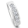 Pompeii3 1 1/2Ct Men's Diamond Wedding Anniversary Ring in 10k Gold Lab Created Five Stone - 3 of 4