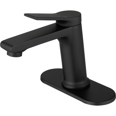 BWE Single Hole Single-Handle Bathroom Faucet in Matte Black