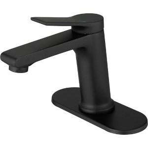 BWE Single Hole Single-Handle Bathroom Faucet in Matte Black - 1 of 4