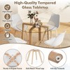 Tangkula 5 PCS Dining Table Set for 4 w/ Solid Wood Legs Tempered Glass Tabletop Modern White - 4 of 4