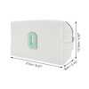 Unique Bargains Portable Corduroy Rectangular Letter Makeup Bag White 1 Pc - 2 of 4