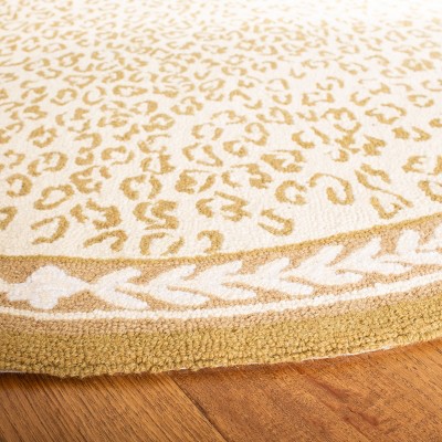 Ivory Tufted Handmade Reversible Wool Round Rug, 8' x 8'