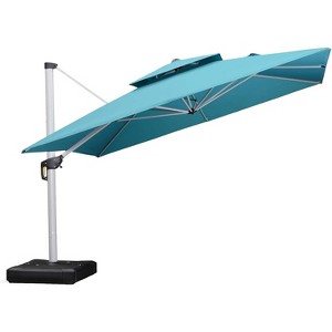 PURPLE LEAF 12ft Patio Umbrella Outdoor Square Double-Top Aluminum Umbrella Cantilever Patio Umbrella for Garden Deck Pool Patio - 1 of 4