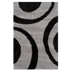 Gray/Black Shapes Loomed Accent Rug 4