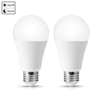 DORESshop 100-Watt Equivalent A19 12-Watt E26 Base Dusk to Dawn Sensor LED Light Bulb in Daylight, 5000K (2-Pack) - 1 of 4