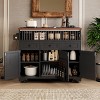 KTMBDW Kitchen Island Cart,46.5" Mobile Carts with Storage Cabinet,Rolling Kitchen Table with Towel Rack and Drawer,Portable Islands on Wheels,Black - 2 of 4