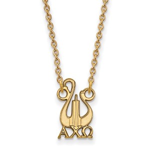 Black Bow Jewelry 14k Yellow Gold Plated Sterling Silver Alpha Chi Omega Greek Life Necklace 18 Inch - 1 of 4