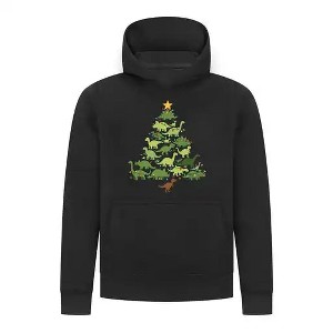 Everyday Kids Christmas Collection Dinosaur Tree Boys Pullover Hoodie – Holiday Sweatshirt - 1 of 4