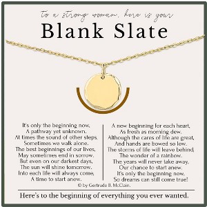 HOPE LOVE SHINE Encouragement Necklace for Women – Sterling Silver Gold Blank Slate Pendant – Inspirational Gift, 18” Chain - 1 of 1