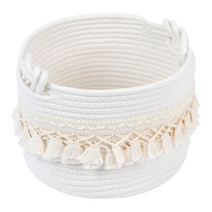 REGALWOVEN Odorless Cotton Rope Handcrafted Chic Appearance Compact Size Open Storage Bins 9.4 x 6.7 Inch 1 Pc - 1 of 4