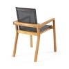 VASIP Outdoor Dining Chairs Set of 2 ,Modern Design Arm Chairs with Sturdy Frame,for Kitchen, Dining Room, Cafe,Teak+Beige - 4 of 4