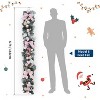 6 ft Pink Christmas Garland with Lights,Battery Operated Prelit Flocked Xmas Garland - 2 of 4