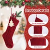 Aoibox Cable Knit Christmas Stockings Set of 3 18 Inch Large Red Green White Holiday Fireplace Decor with Personalized Name Crafts - 3 of 4