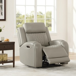 Spruce & Spring Leather Dual-Motor Power Lay Flat Recliner with Power Headrest - 1 of 4