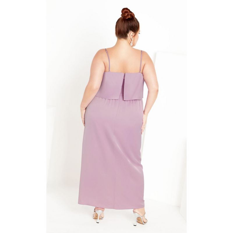 Women's Plus Size Baby Frill Dress - lilac | CITY CHIC, 2 of 4