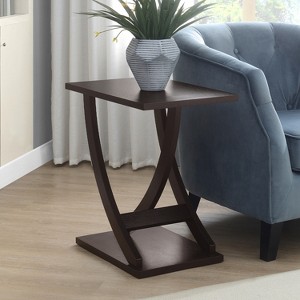 HomeStock Criss-Cross Chairside End Table with Woodgrain Finish, Modern Accent Side Table for Living Room or Bedroom Décor - 1 of 4