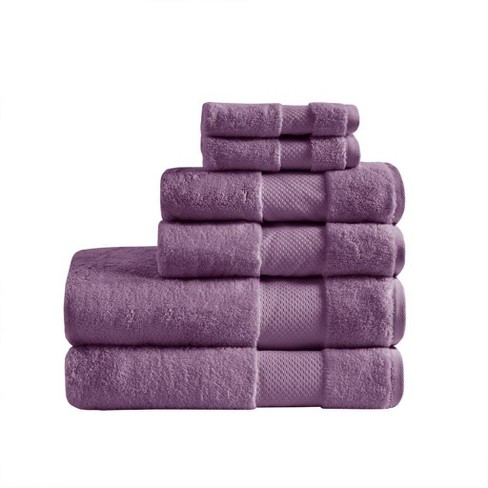 6pc Turkish Bath Towel Set Purple
