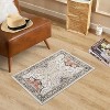 Persian Distressed Floral Washable Rug with TPR Backing, Plush 350GSM Chenille,Throw Rugs, Non-Slip Indoor Carpet for Entryway, Bedroom, Kitchen - 2 of 4