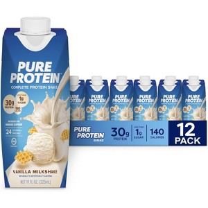 Pure Protein Vanilla Protein Shake - 11 Oz Bottle (Pack of 12) - 1 of 4