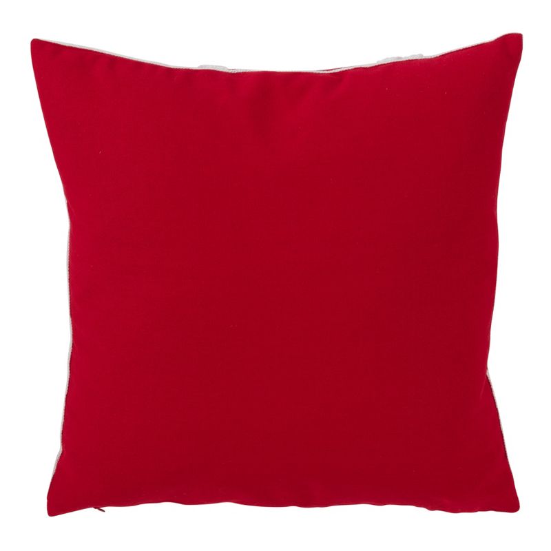 Saro Lifestyle Cotton Blend Christmas Pillow With Down Filling And Snowflake Design, 18", Red, 2 of 3