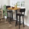 Hooseng 3 Pieces Round Dining Table, Bar Table Set with Counter Height Faux Marble Table and 2 Stools, Space Saving Bar Table and Chairs Set - 3 of 4