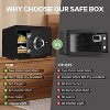 Safe for Home, 1.0 Cubic Feet Small Safe with Removable Shelf, Alarm System, Digital Electronic Security Money Box, Black, 9.84"D x 13.78"W x 9.84"H - 2 of 4