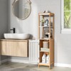 Tangkula Bathroom Floor Cabinet Narrow Freestanding Storage Cabinet with Door Shelves and Adjustable Shelf Linen Tower Stand Cabinet - 3 of 4