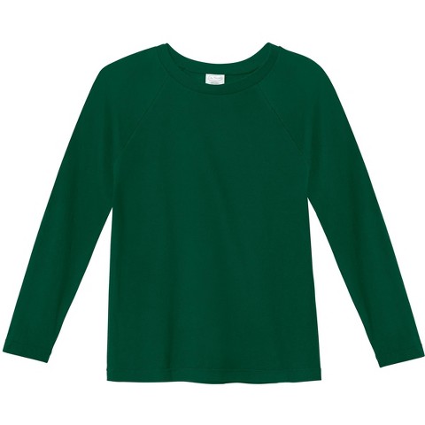 City Threads Boys Super-Soft 100% Organic Cotton Raglan Long Sleeve Tee - Forest Green, 6Y