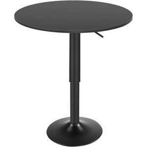 MaseiKar Bar Table, Height-Adjustable Round Pub Table 27-35.4 Inches, Cocktail Table with Sturdy Base, Modern Style, Easy to Assemble, Black - 1 of 4