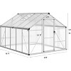 8x10 Ft Greenhouse, Polycarbonate Greenhouse with Adjustable Roof Vent for Outdoors, Aluminum Large Walk-in Greenhouse for Outside Garden, Backyard, - 2 of 4